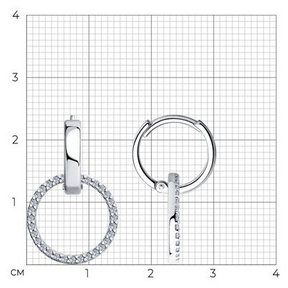 Серьги SOKOLOV 94025851 вес 3.42 г серебро, фианит купить,NaN