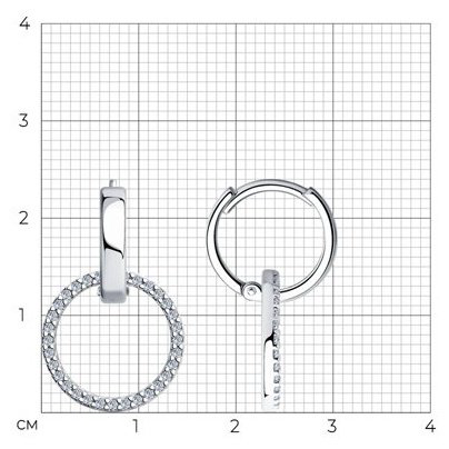Серьги SOKOLOV 94025851 вес 3.42 г серебро, фианит купить,NaN