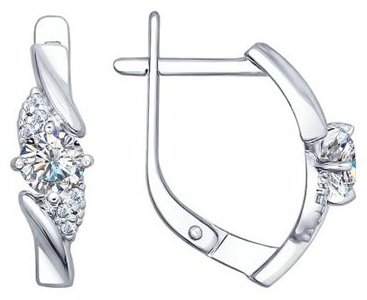 Серьги SOKOLOV 94022384 вес 2.23 г серебро, фианит купить,NaN