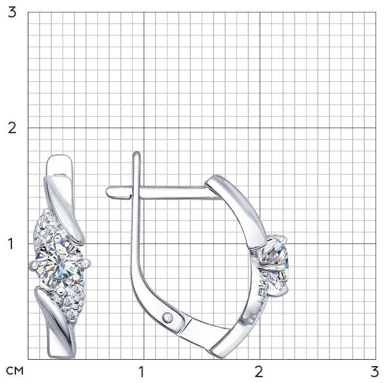 Серьги SOKOLOV 94022384 вес 2.23 г серебро, фианит купить,NaN