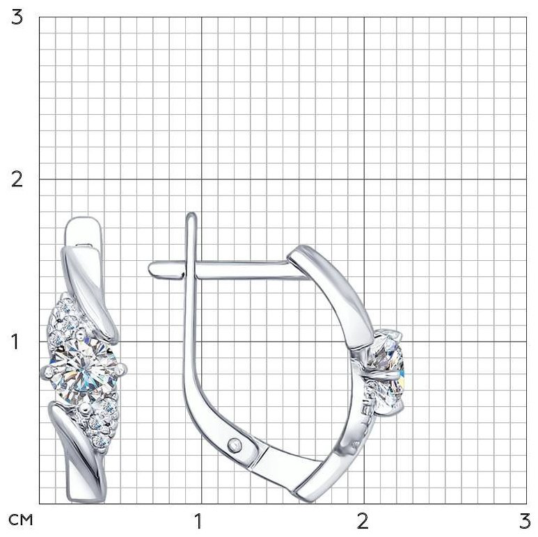 Серьги SOKOLOV 94022384 вес 2.23 г серебро, фианит купить,NaN