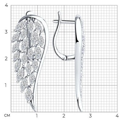 Серьги SOKOLOV 94026635 вес 6 г серебро, фианит купить,NaN