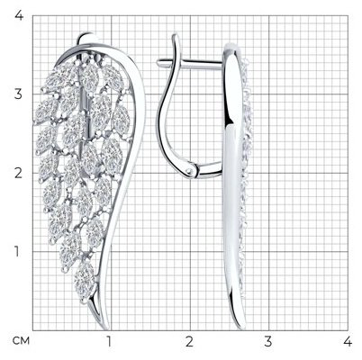 Серьги SOKOLOV 94026635 вес 6 г серебро, фианит купить,NaN