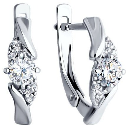 Серьги SOKOLOV 94022384 вес 2.24 г серебро, фианит купить,NaN