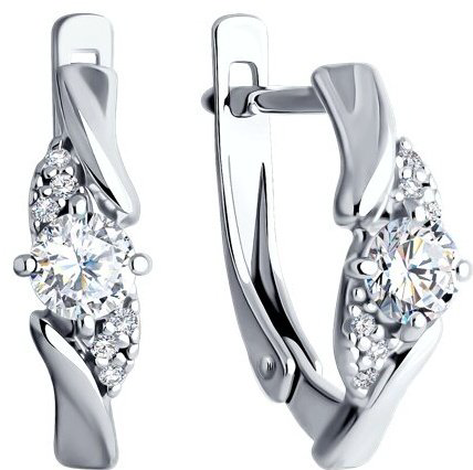 Серьги SOKOLOV 94022384 вес 2.24 г серебро, фианит купить,NaN