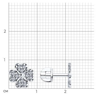 Серьги SOKOLOV 94026642_s вес 1.77 г серебро, фианит купить,NaN