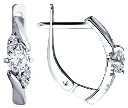 Серьги SOKOLOV 94022384 вес 2.28 г серебро, фианит купить,NaN