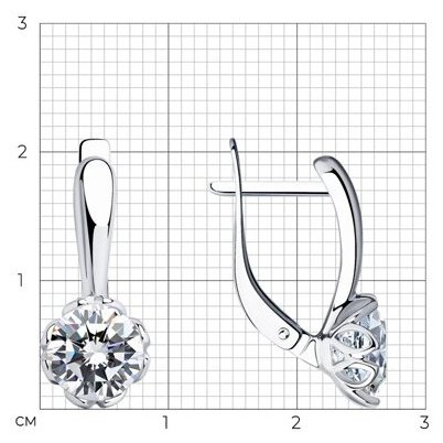 Серьги SOKOLOV 94025229 вес 2.84 г серебро, фианит купить,NaN