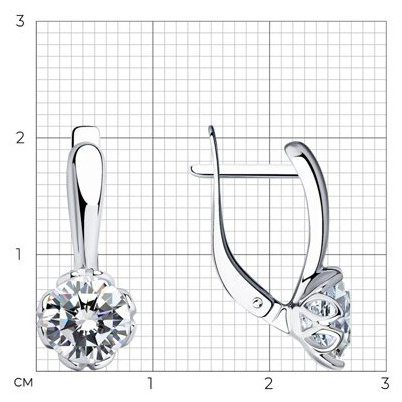 Серьги SOKOLOV 94025229 вес 2.84 г серебро, фианит купить,NaN