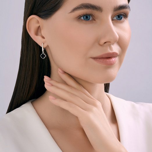 Серьги SOKOLOV 83020450 вес 2.4 г серебро, оникс купить,NaN