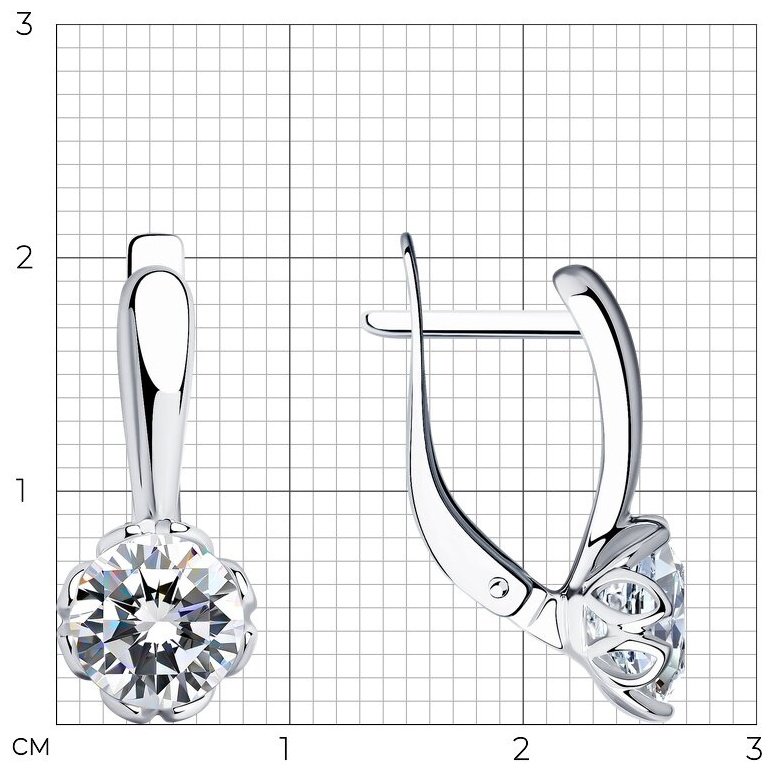 Серьги SOKOLOV 94025229 вес 2.94 г серебро, фианит купить,NaN