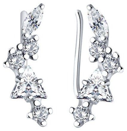 Серьги SOKOLOV 94026084 вес 1.25 г серебро, фианит купить,NaN