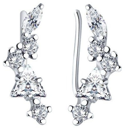 Серьги SOKOLOV 94026084 вес 1.25 г серебро, фианит купить,NaN