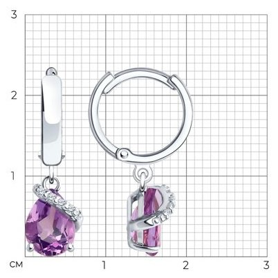 Серьги SOKOLOV 92022961 вес 2.6 г серебро, фианит купить,NaN