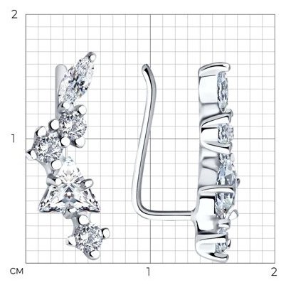 Серьги SOKOLOV 94026084 вес 1.25 г серебро, фианит купить,NaN