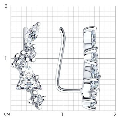 Серьги SOKOLOV 94026084 вес 1.25 г серебро, фианит купить,NaN