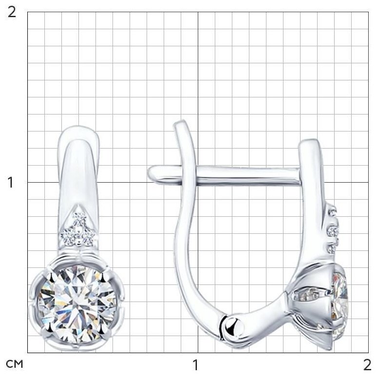 Серьги SOKOLOV 94021840-sk19 вес 1.89 г серебро, фианит купить,NaN