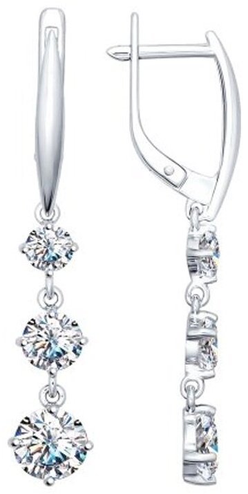 Серьги SOKOLOV 94025230 вес 3.13 г серебро, фианит купить,NaN