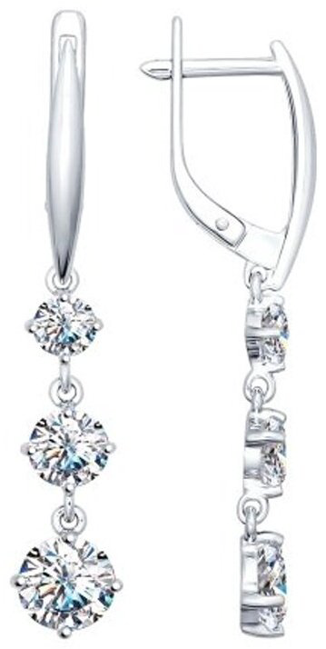 Серьги SOKOLOV 94025230 вес 3.13 г серебро, фианит купить,NaN
