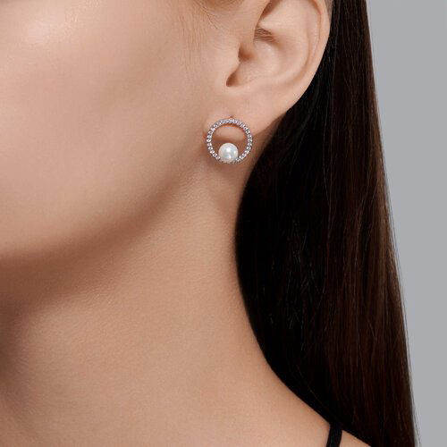 Серьги SOKOLOV 94026094 вес 2.99 г серебро, жемчуг, фианит купить,NaN