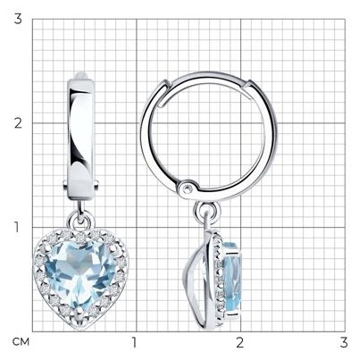 Серьги SOKOLOV 92022964 вес 3.11 г серебро, топаз, фианит купить,NaN