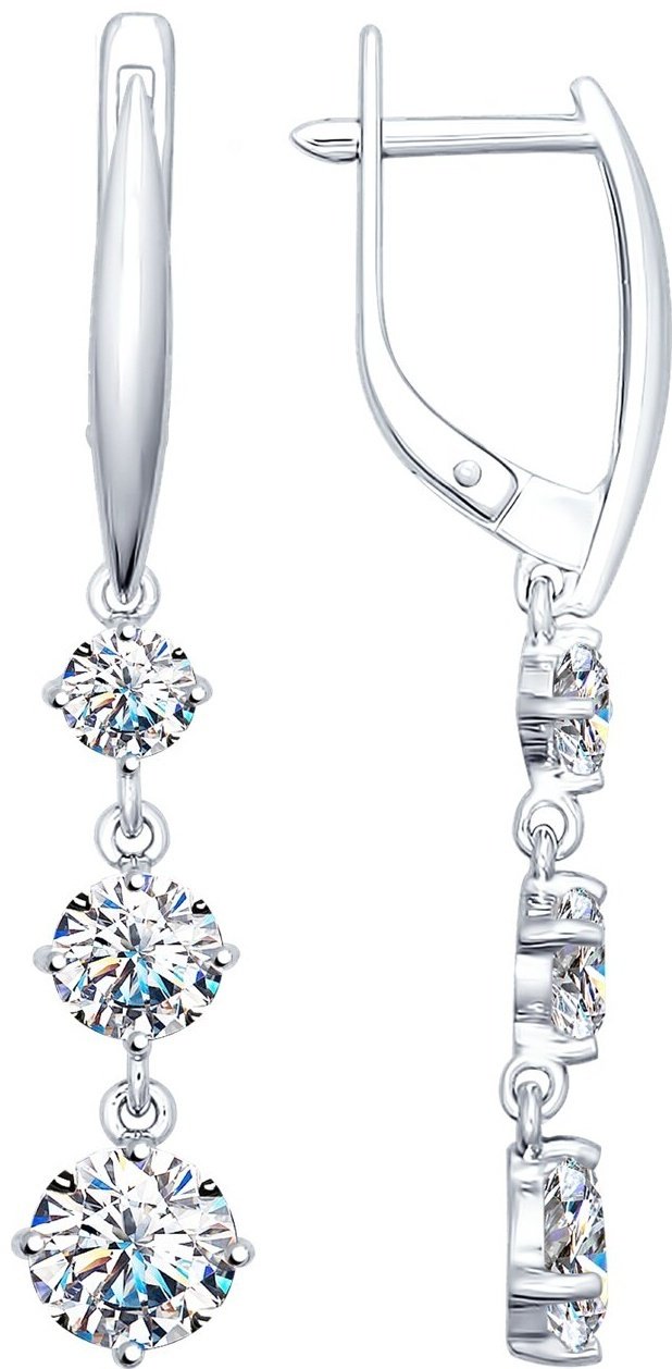 Серьги SOKOLOV 94025230 вес 3.29 г серебро, фианит купить,NaN