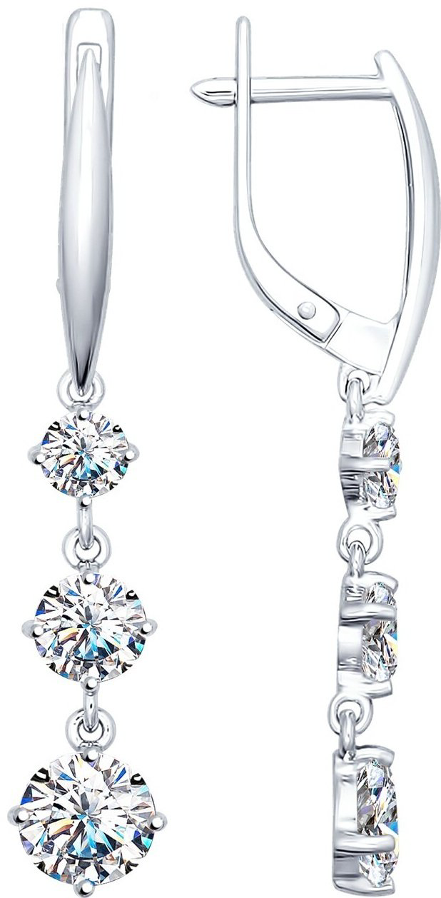 Серьги SOKOLOV 94025230 вес 3.29 г серебро, фианит купить,NaN