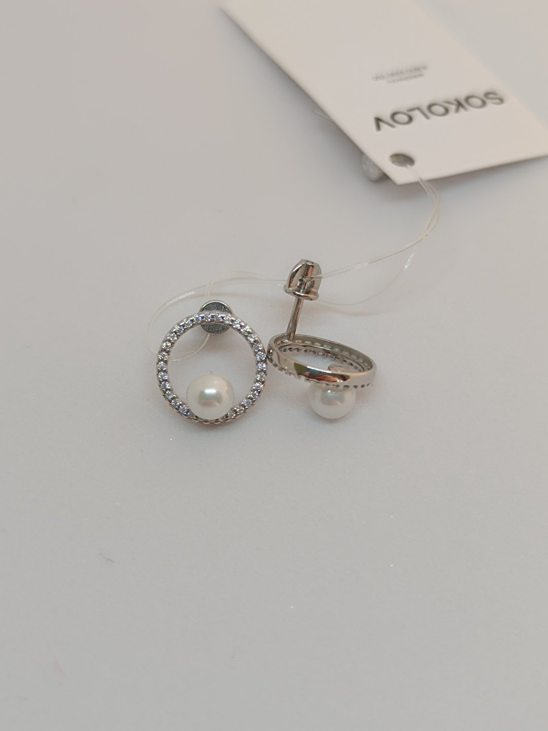 Серьги SOKOLOV 94026094 вес 3.17 г серебро, жемчуг купить,NaN