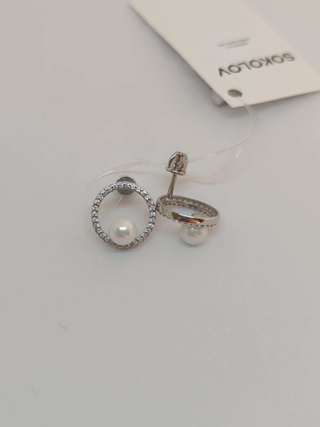 Серьги SOKOLOV 94026094 вес 3.17 г серебро, жемчуг купить,NaN