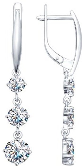 Серьги SOKOLOV 94025230 вес 3.36 г серебро, фианит купить,NaN