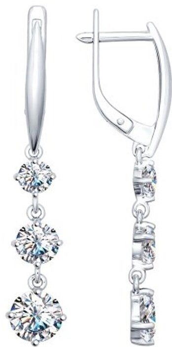 Серьги SOKOLOV 94025230 вес 3.36 г серебро, фианит купить,NaN