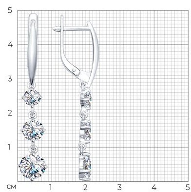 Серьги SOKOLOV 94025230 вес 3.36 г серебро, фианит купить,NaN