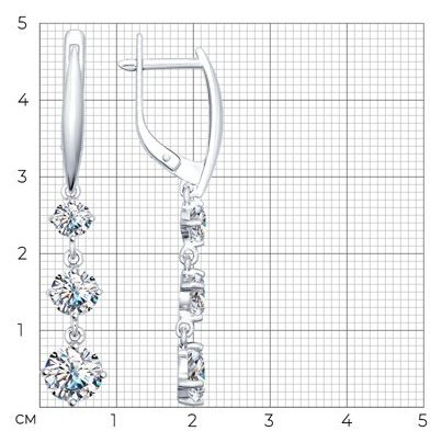 Серьги SOKOLOV 94025230 вес 3.36 г серебро, фианит купить,NaN