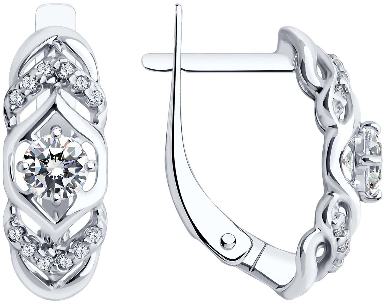 Серьги SOKOLOV 94022500 вес 2.29 г серебро, фианит купить,NaN