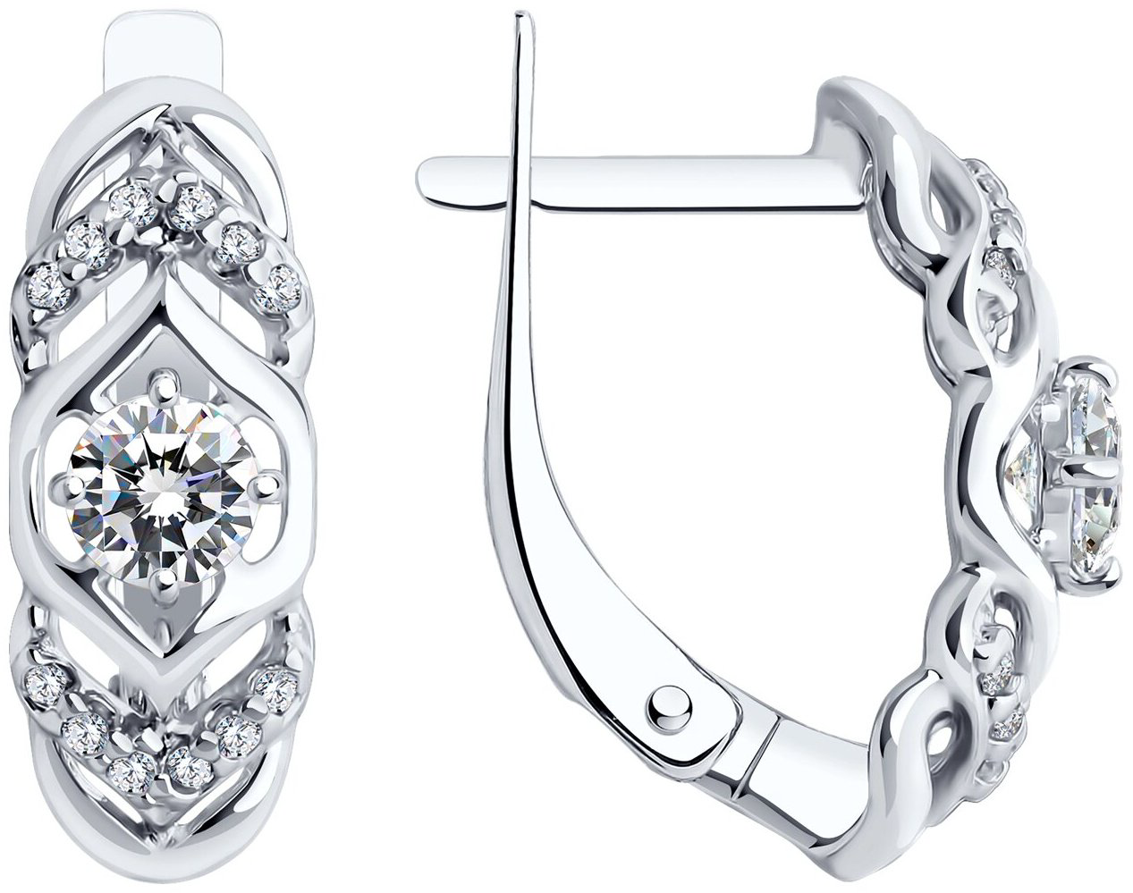 Серьги SOKOLOV 94022500 вес 2.29 г серебро, фианит купить,NaN