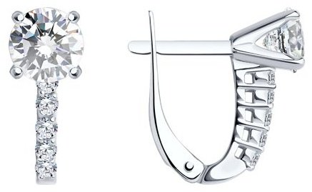 Серьги SOKOLOV 94020082 вес 2.83 г серебро, фианит купить,NaN