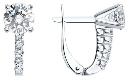 Серьги SOKOLOV 94020082 вес 2.83 г серебро, фианит купить,NaN