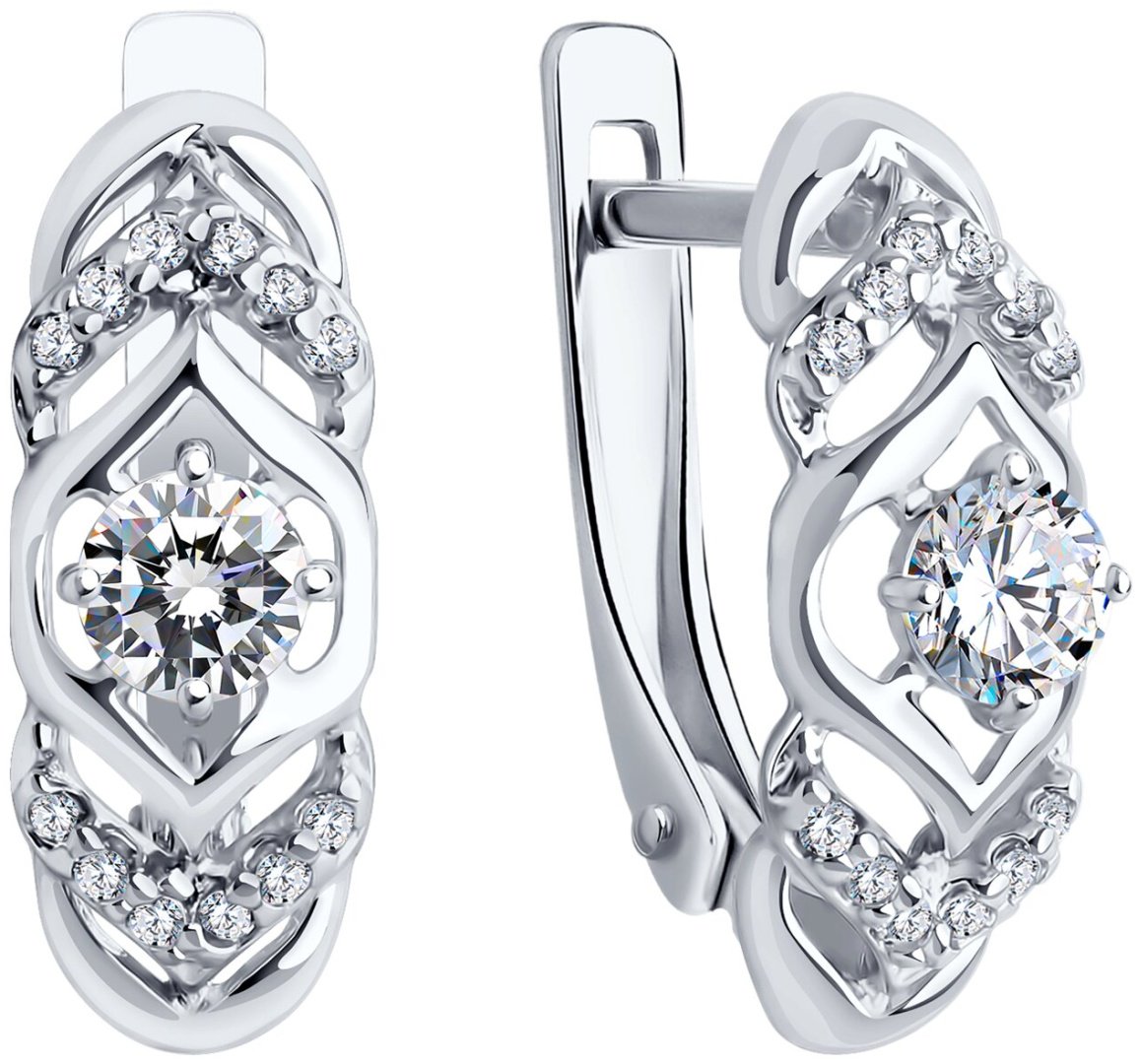 Серьги SOKOLOV 94022500 вес 2.29 г серебро, фианит купить,NaN