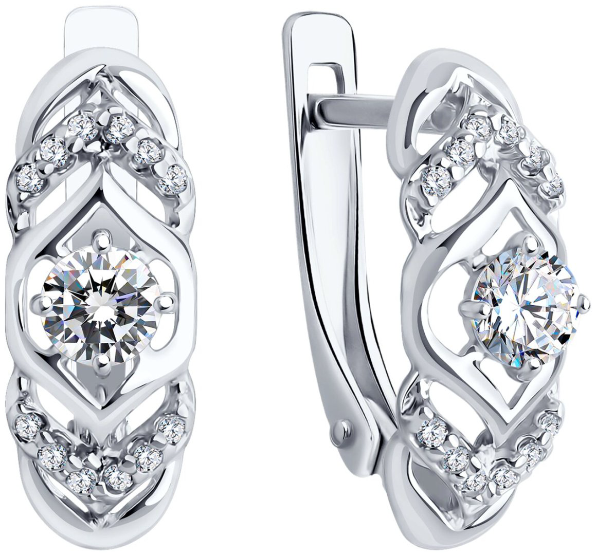 Серьги SOKOLOV 94022500 вес 2.29 г серебро, фианит купить,NaN