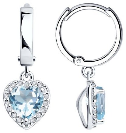 Серьги SOKOLOV 92022964 вес 3.18 г серебро, топаз, фианит купить,NaN