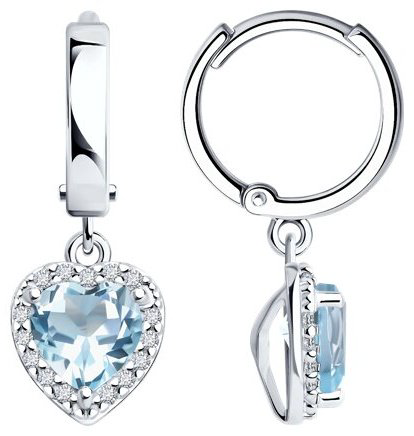Серьги SOKOLOV 92022964 вес 3.18 г серебро, топаз, фианит купить,NaN