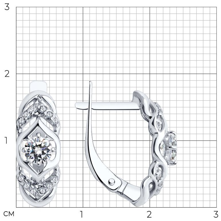 Серьги SOKOLOV 94022500 вес 2.29 г серебро, фианит купить,NaN