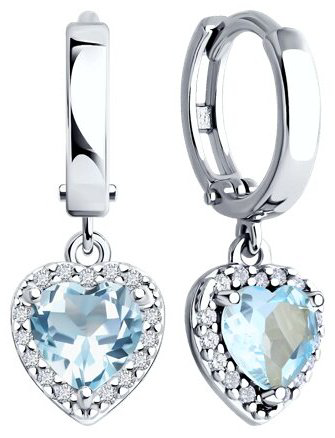 Серьги SOKOLOV 92022964 вес 3.18 г серебро, топаз, фианит купить,NaN