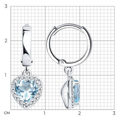 Серьги SOKOLOV 92022964 вес 3.18 г серебро, топаз, фианит купить,NaN