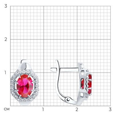 Серьги SOKOLOV 84020007 вес 2.47 г серебро, корунд, фианит купить,NaN