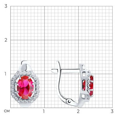 Серьги SOKOLOV 84020007 вес 2.47 г серебро, корунд, фианит купить,NaN