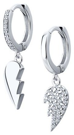 Серьги SOKOLOV 94026200 вес 2.81 г серебро, фианит купить,NaN