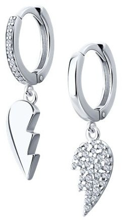 Серьги SOKOLOV 94026200 вес 2.81 г серебро, фианит купить,NaN