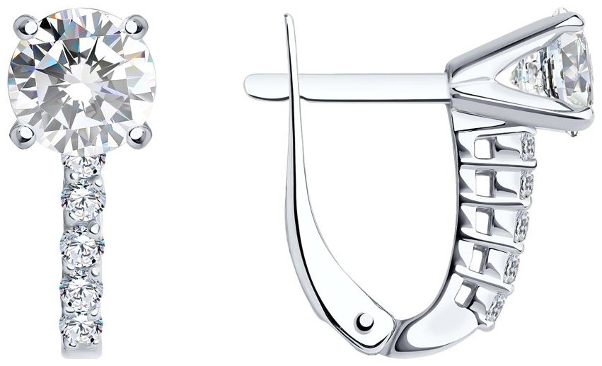 Серьги SOKOLOV 94020082 вес 2.87 г серебро, фианит купить,NaN