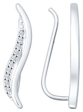 Серьги SOKOLOV 94021850 вес 1.13 г серебро, фианит купить,NaN